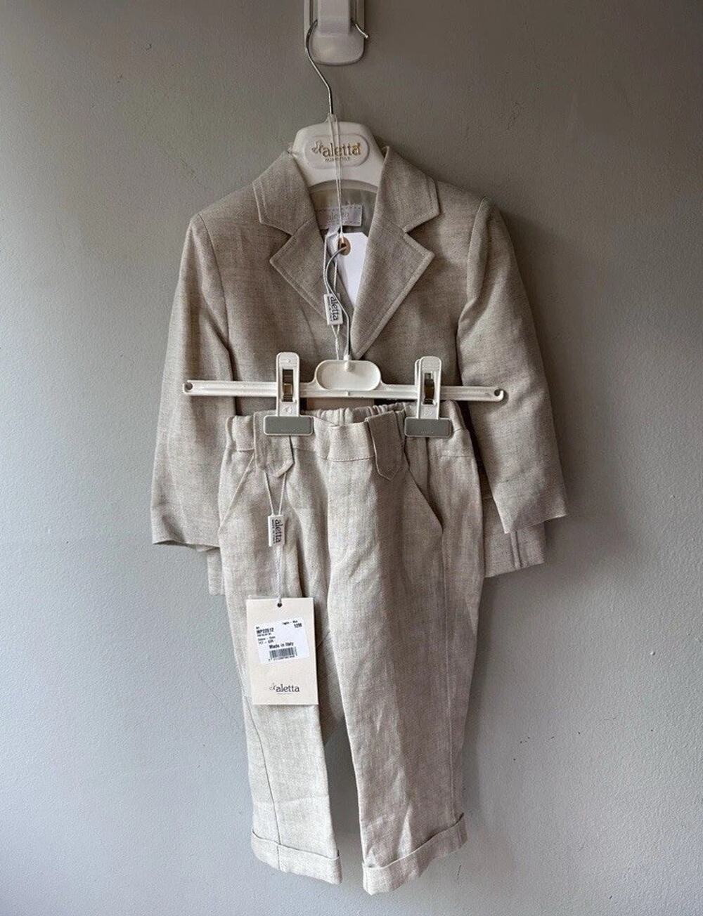 Aletta boys 2 piece cotton/linen formal set 12 month NWT Made In Italy